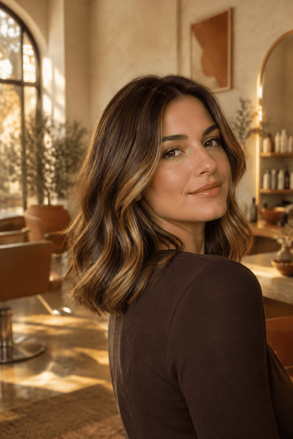 Estilista de Onetouch Salon desenredando cabello con ondas rubias